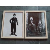 2 Quadros Charles Chaplin - Vidro Com Moldura - 38 X 30cm  comprar usado  Brasil 