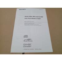 Manual De Instruções Auto Rádio Laser Sony Cdx-4507 Cdx-6507 comprar usado  Brasil 