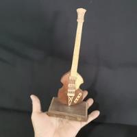 Miniatura Antiga Madeira Guitarra Pedestal 21x7x2,5cm Rara comprar usado  Brasil 