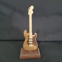 Miniatura Antiga Madeira Guitarra Pedestal 21x7x2,5cm Rarid comprar usado  Brasil 