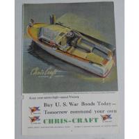 Propaganda Lancha Chris-craft, 2° Guerra Mundial, Anos 40 comprar usado  Brasil 