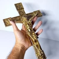 Cruz Cristo Bronze Maciço 1,3kg Antigo Perfeito Disp Raridad comprar usado  Brasil 