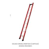 Escada Singela Fibra Rebitada Degrau Redondo Encosto 4,20m comprar usado  Brasil 