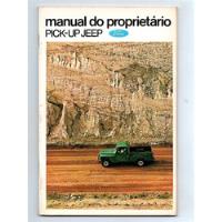Manual Do Proprietario Pick Up Jeep F75 - 1969 comprar usado  Brasil 