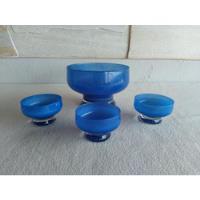 Antiga Poncheira Conjunto Sobremesa Corpo Em Vidro Azul comprar usado  Brasil 