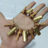 Colar Gargantilha Metal Madeira Dourada Vintage Retrô Origin comprar usado  Brasil 
