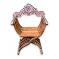 Cadeira Savonarola Antiga Entalhada Em Madeira Maciça comprar usado  Brasil 