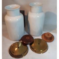 L4 20 Chw Par Vasos Porcelana Oriental Peanha Madeira 32 Cm, usado comprar usado  Brasil 