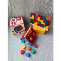 Kit Brinquedos Casinha Didática Geométricas, Blocos Encaixar, usado comprar usado  Brasil 