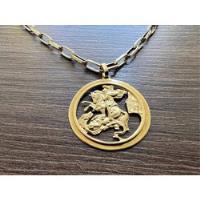 Corrente Cordão Masculino Ouro 18k Com Medalhão São Jorge, usado comprar usado  Brasil 
