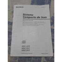 Manual De Instruções Original Sony | Dos System Mhc Dx9/ Dx7 comprar usado  Brasil 