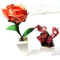 Vasos Mini De Madeira Com Rosa E Flores Artificiais Leia comprar usado  Brasil 