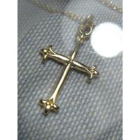 Usado, Pingente Crucifixo Com Flor De Liz 2cm Banho Ouro18k 06fotos comprar usado  Brasil 