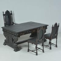 Antiga Mesa Escrivaninha Colonial Renascença Com Cadeiras comprar usado  Brasil 