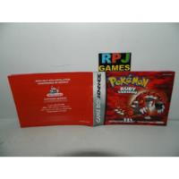 Só O Manual Original Do Pokémon Ruby Gba Game Boy Advance comprar usado  Brasil 