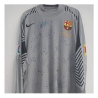 Camisa Barcelona Jogo Autografada Messi / Ronaldinho Elenco comprar usado  Brasil 
