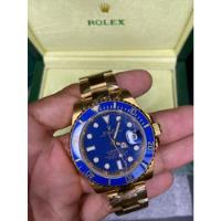 Relógio Masculino Rolex Caixa E Certificado Dourado Com Azul comprar usado  Brasil 
