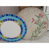 2 Mosaicos Formas De Madeira Círculo Porta Espelho Mesa Arte comprar usado  Brasil 