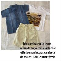 Conjunto Bebê Menino Camisa Jeans 3 Peças Tam 2 comprar usado  Brasil 
