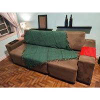 Sofá Plenitude Design Retrátil 3 Assentos Suede Marrom  comprar usado  Brasil 