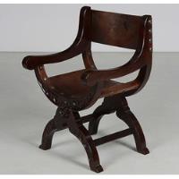 Cadeira Savanarola Antiga Madeira Nobre  E Couro comprar usado  Brasil 