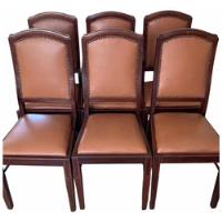 Jogo De 6 Cadeiras Estilo Art Nouveau Em Madeira E Courino comprar usado  Brasil 