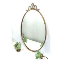 Espelho Moldura Em Bronze Maciço + Par Arandelas Cupula, usado comprar usado  Brasil 