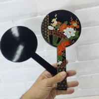 Espelho Duplo De Mão Antiguid Laqueado Japão 27x14x1cm 300g comprar usado  Brasil 