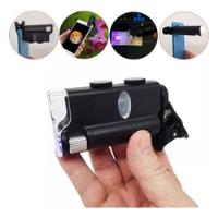  Mini Microscópio Lupa Zoom 60x ~ 100x Led Uv Celular Excele comprar usado  Brasil 