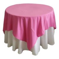 Usado, Jogo Toalha Redonda 2,3m  Branca  + Quad 1,5x1,5m Pink  comprar usado  Brasil 