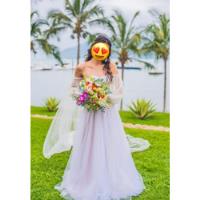 Vestido Noiva Romântico Sem Alça Boho Praia Boho Tule  Poá  comprar usado  Brasil 