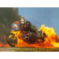 Usado, Vintage Poster Motocicleta Riding Through The Flames Anos 80 comprar usado  Brasil 