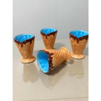 Jogo Taças Porcelana Para Sorvete Forma Casquinha Vintage comprar usado  Brasil 