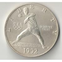 Eua One Dolar Comemorativa Olimpiadas 1992 Prata 26.6 Gr 38m comprar usado  Brasil 
