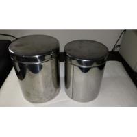 Conjunto Potes Inox Para Mantimentos C Tampa 2 Peças Cozinha comprar usado  Brasil 