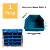 Gaveta Organizadora Caixa Bin 8 Azul Plastica Empilhavel  comprar usado  Brasil 