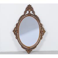 Antigo Espelho Oval Dourado Madeira Entalhada comprar usado  Brasil 