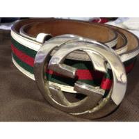 Cinto Gucci Belt Gg Buckle White Red Green Stripe Original comprar usado  Brasil 