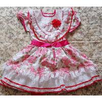 Vestido Infantil Junino Com Rendas Rosa Estampado comprar usado  Brasil 