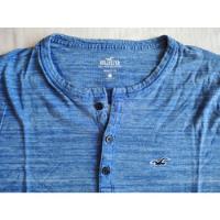 Camiseta Hollister Henley Tee Azul Importada Tamanho G comprar usado  Brasil 