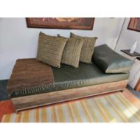 Chaise Divã Couro Verde Com Madeira Maciça - Amazonia Moveis, usado comprar usado  Brasil 