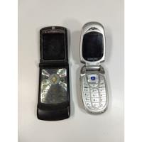 2 Celulares Antigos Motorola V3 Samsung Sgh-x480l Kj7 Leia-, usado comprar usado  Brasil 