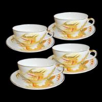 Jogo 4 Xícaras Chá Fina Porcelana Japonesa Dragão Dourado comprar usado  Brasil 