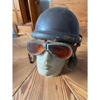 Usado, Capacete Militar Inglês De Motociclista Com Óculos Vintage comprar usado  Brasil 