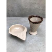 Kit 2 Casquinha Sorvete Em Cerâmica comprar usado  Brasil 