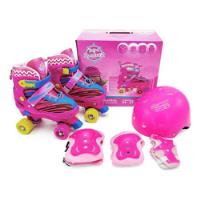 Roller Patins Infantil Quad 4 Rodas + Capacete Kit Proteção comprar usado  Brasil 