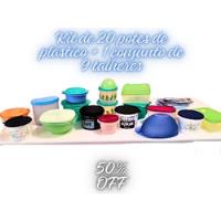 Kit Completo: 20 Potes Tupperware + Conjunto De 9 Talheres comprar usado  Brasil 