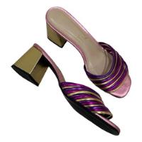 Tamanco Linhas Coloridas Dourado/ Rosa/ Roxo - My Shoes comprar usado  Brasil 