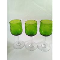 Conjunto 3 Taças Cristal Lapidado Francês Verdes comprar usado  Brasil 