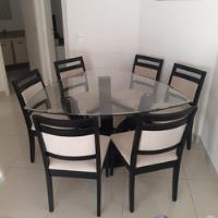 Mesa De Jantar Triangular 6 Cadeiras - Tampo De Vidro Bisotê comprar usado  Brasil 
